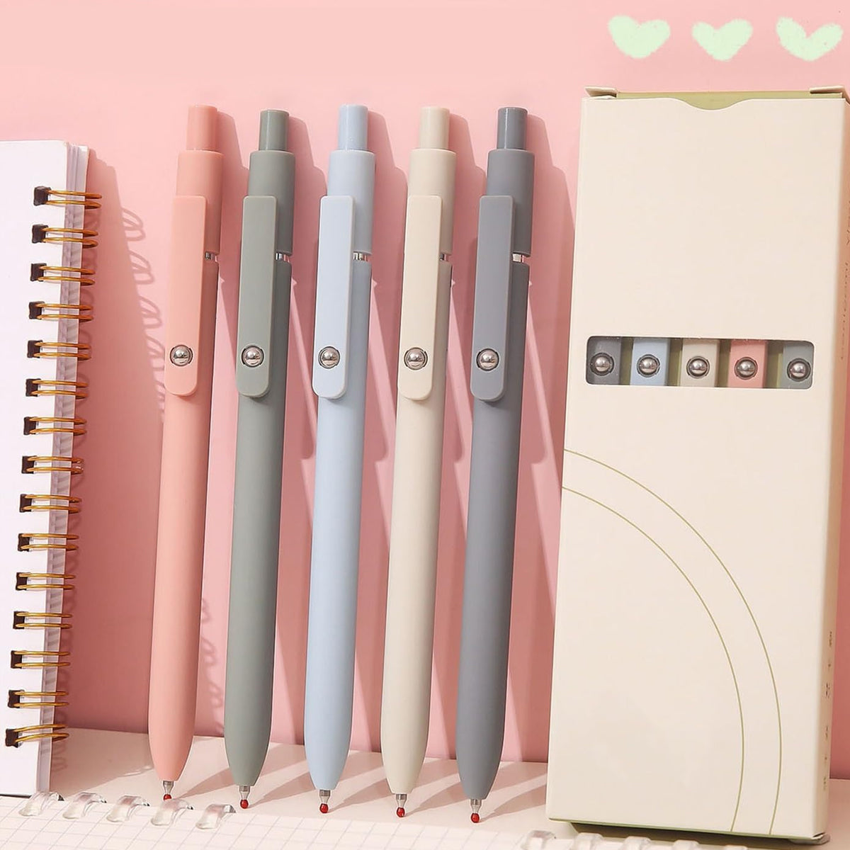 5 Pcs Press Gel Pens Smooth Writing Office School Use