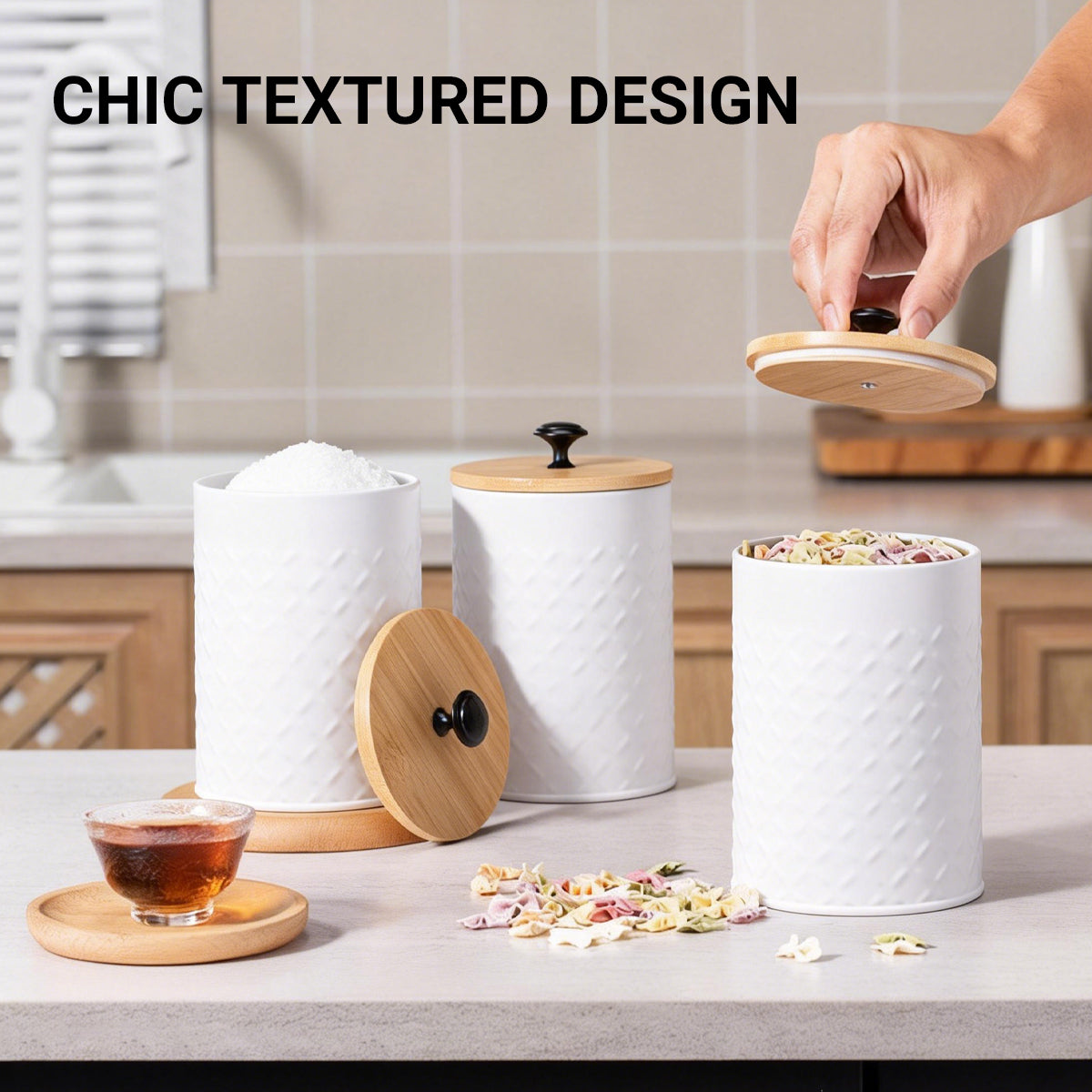 3pcs Airtight Canister Set with Bamboo Lids