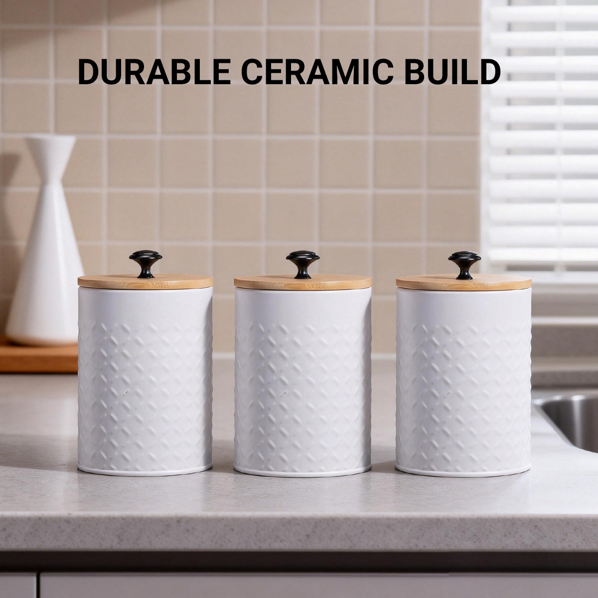 3pcs Airtight Canister Set with Bamboo Lids