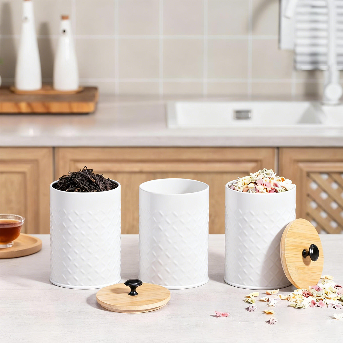 3pcs Airtight Canister Set with Bamboo Lids