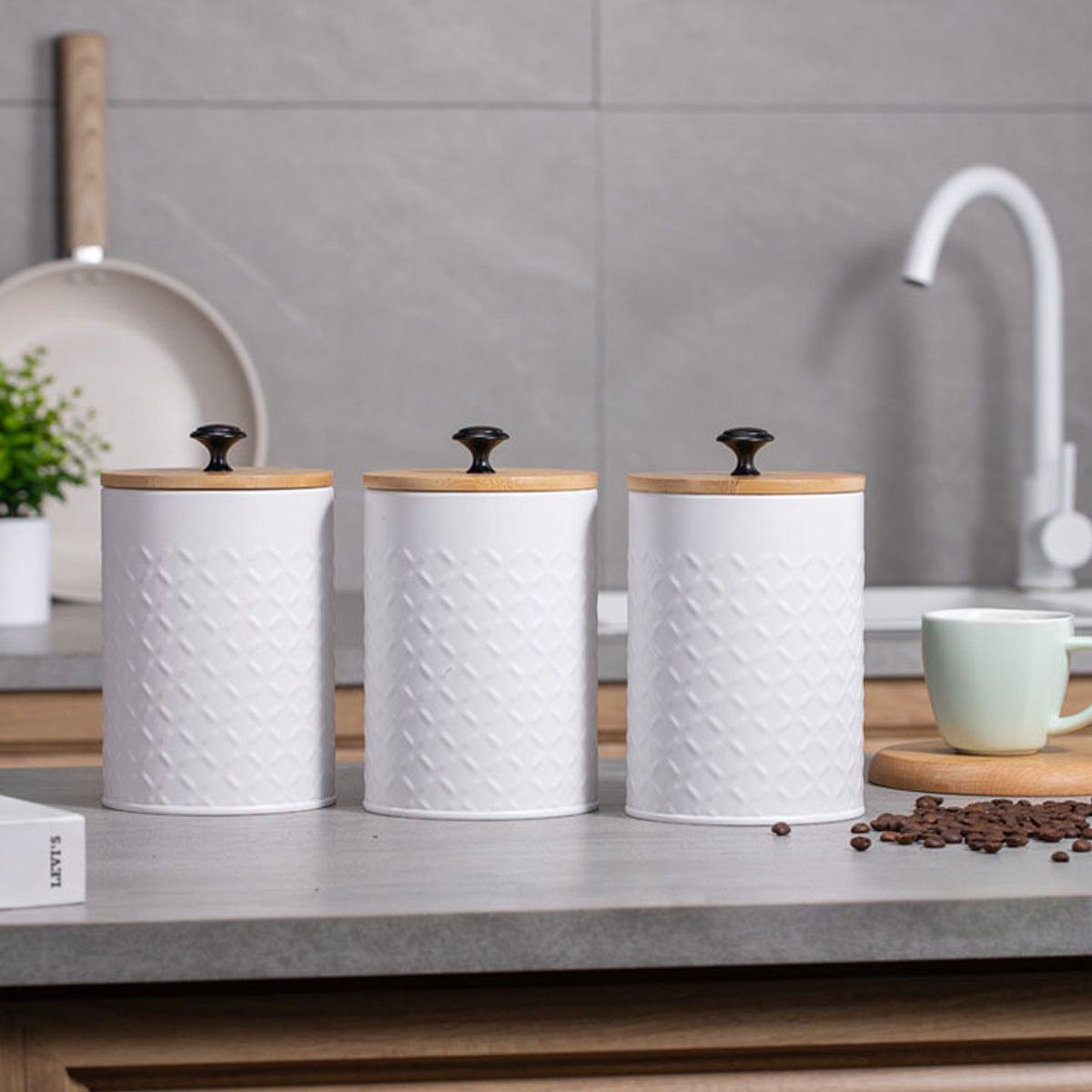 3pcs Airtight Canister Set with Bamboo Lids