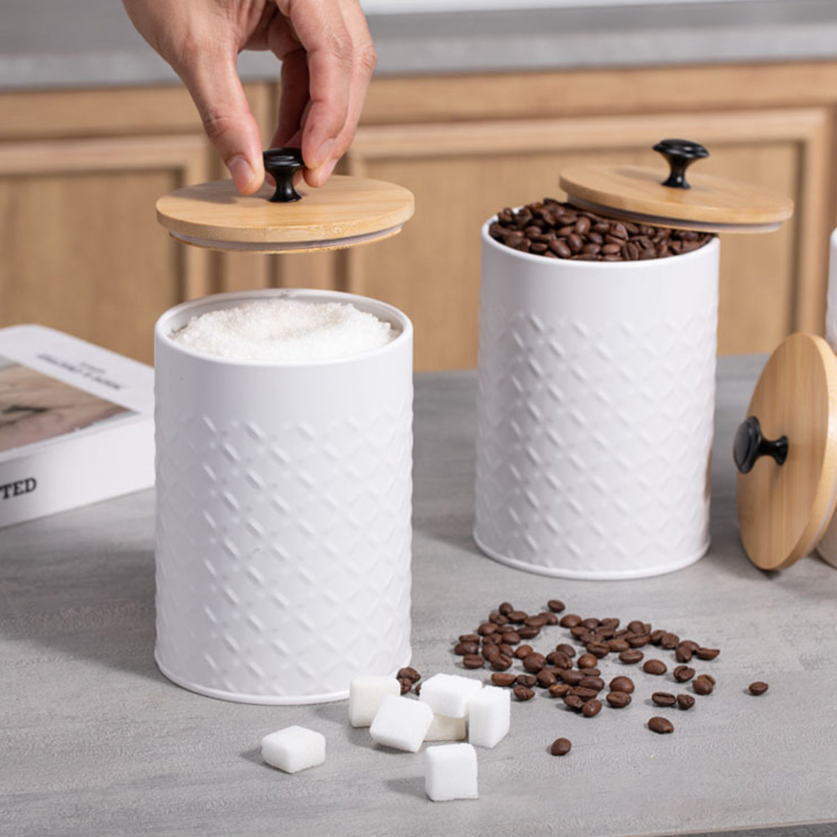 3pcs Airtight Canister Set with Bamboo Lids