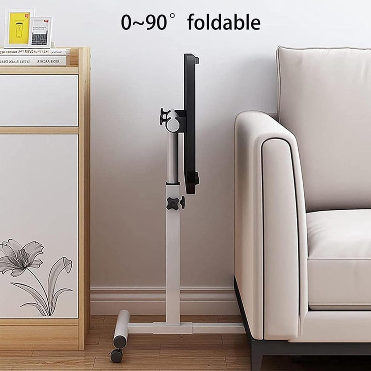 Adjustable Bedside Laptop Desk Foldable Wheeled