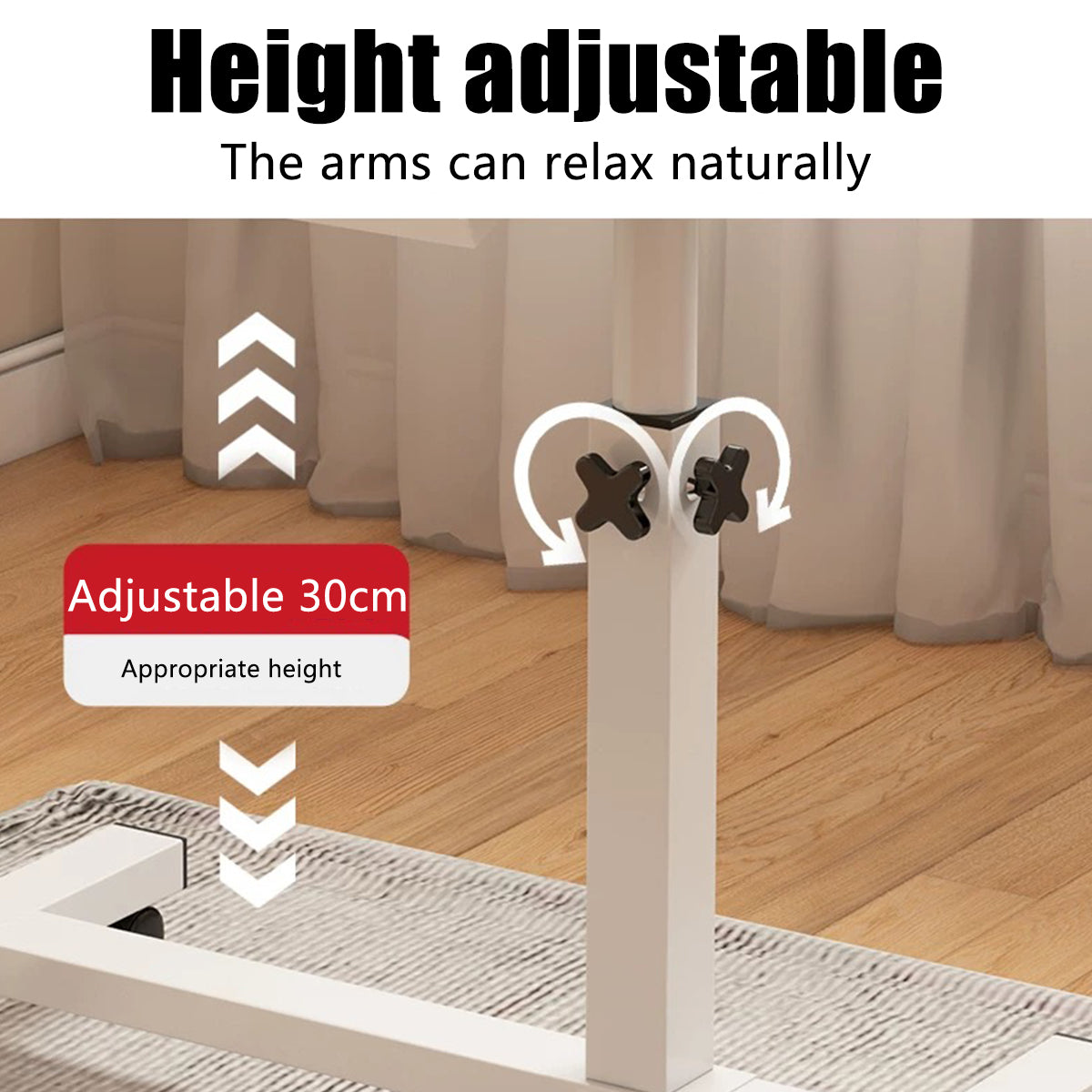 Adjustable Bedside Laptop Desk Foldable Wheeled
