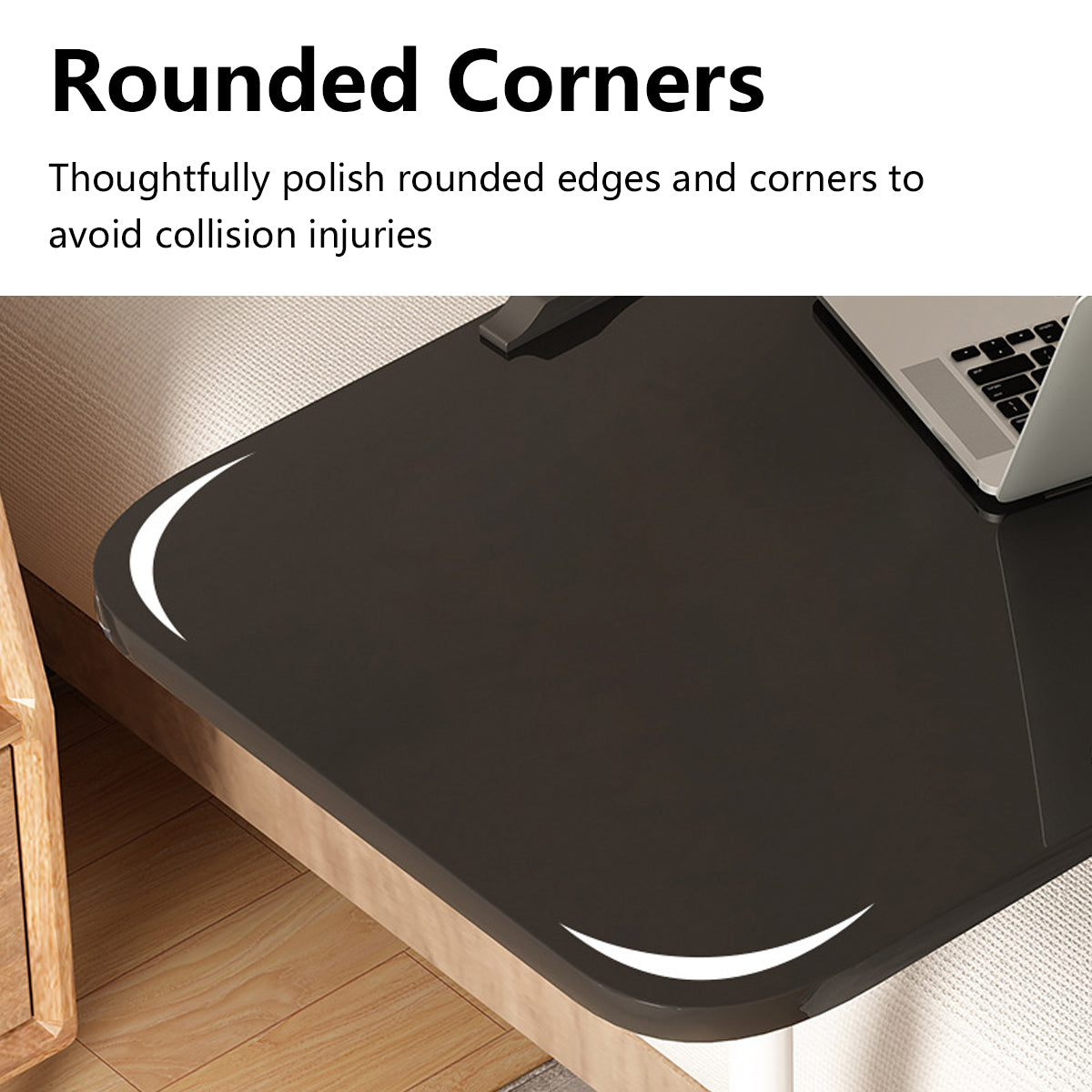 Adjustable Bedside Laptop Desk Foldable Wheeled