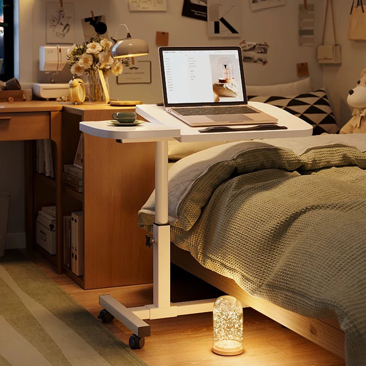 Adjustable Laptop Desk Bedside Folding Table with Tiltable Top