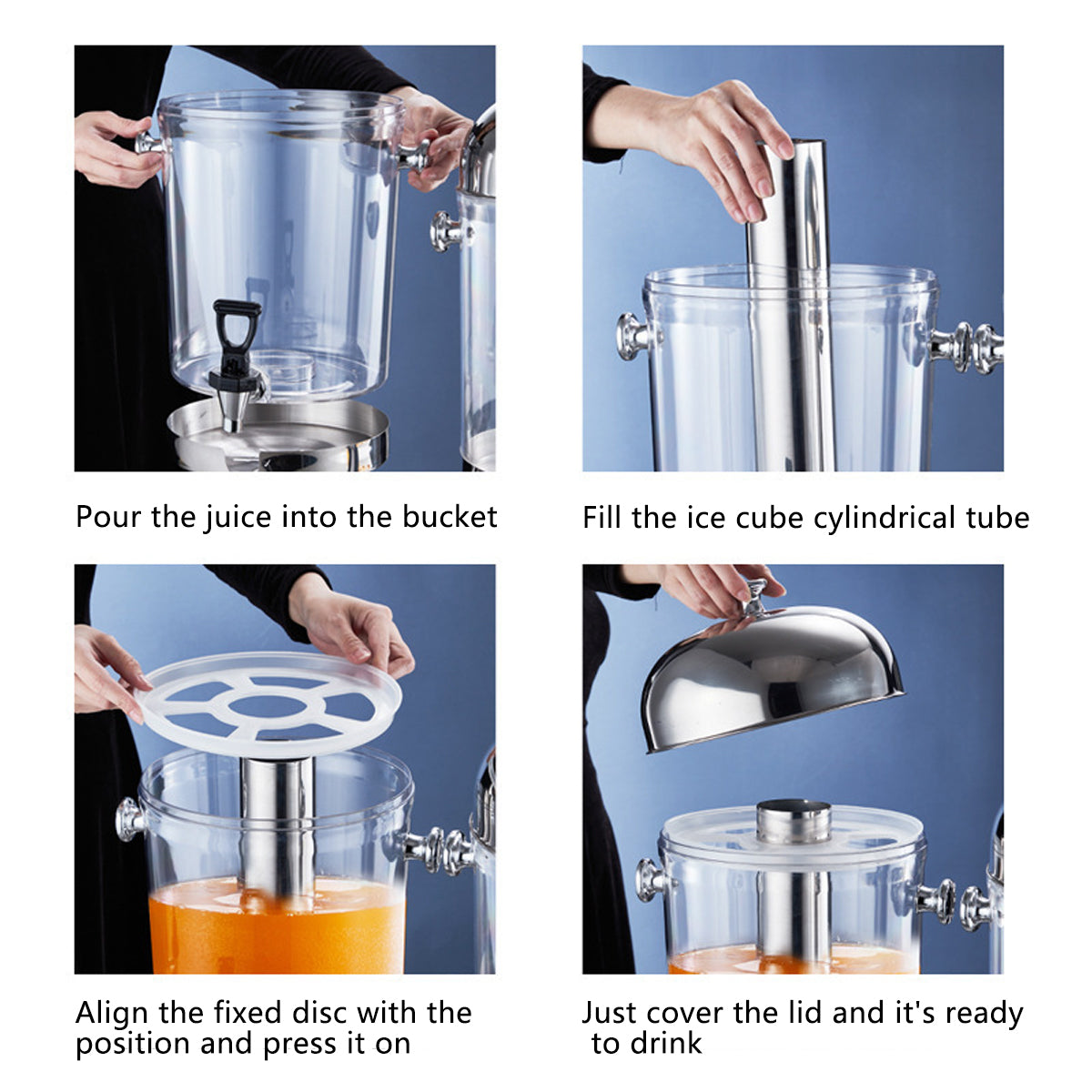 8L Stainless Steel Cold Beverage Juice Dispenser