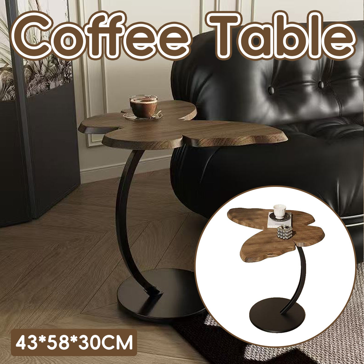 Butterfly Coffee Table with Wooden Top for Living and Break Room