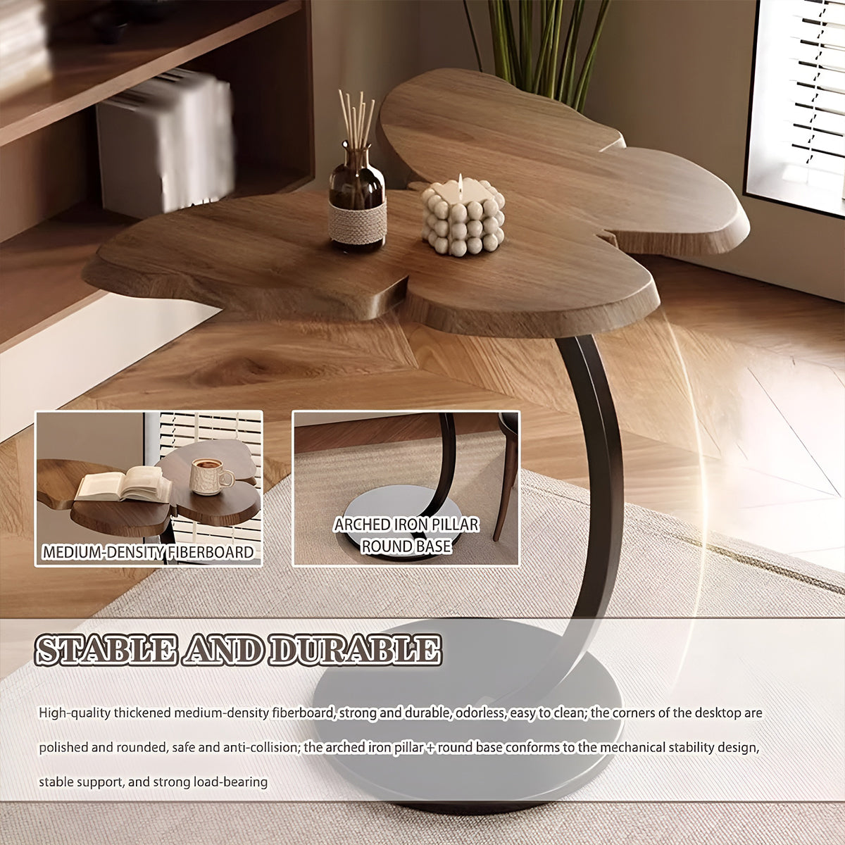 Butterfly Coffee Table with Wooden Top for Living and Break Room