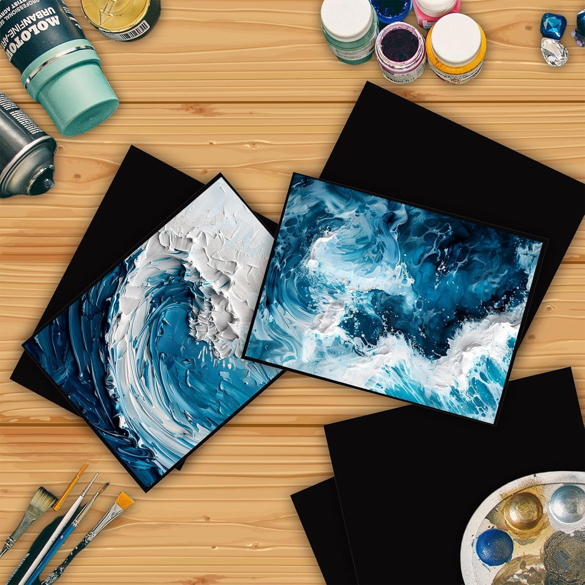 Black Cardstock Paper Thick Sheets for Craft Projects