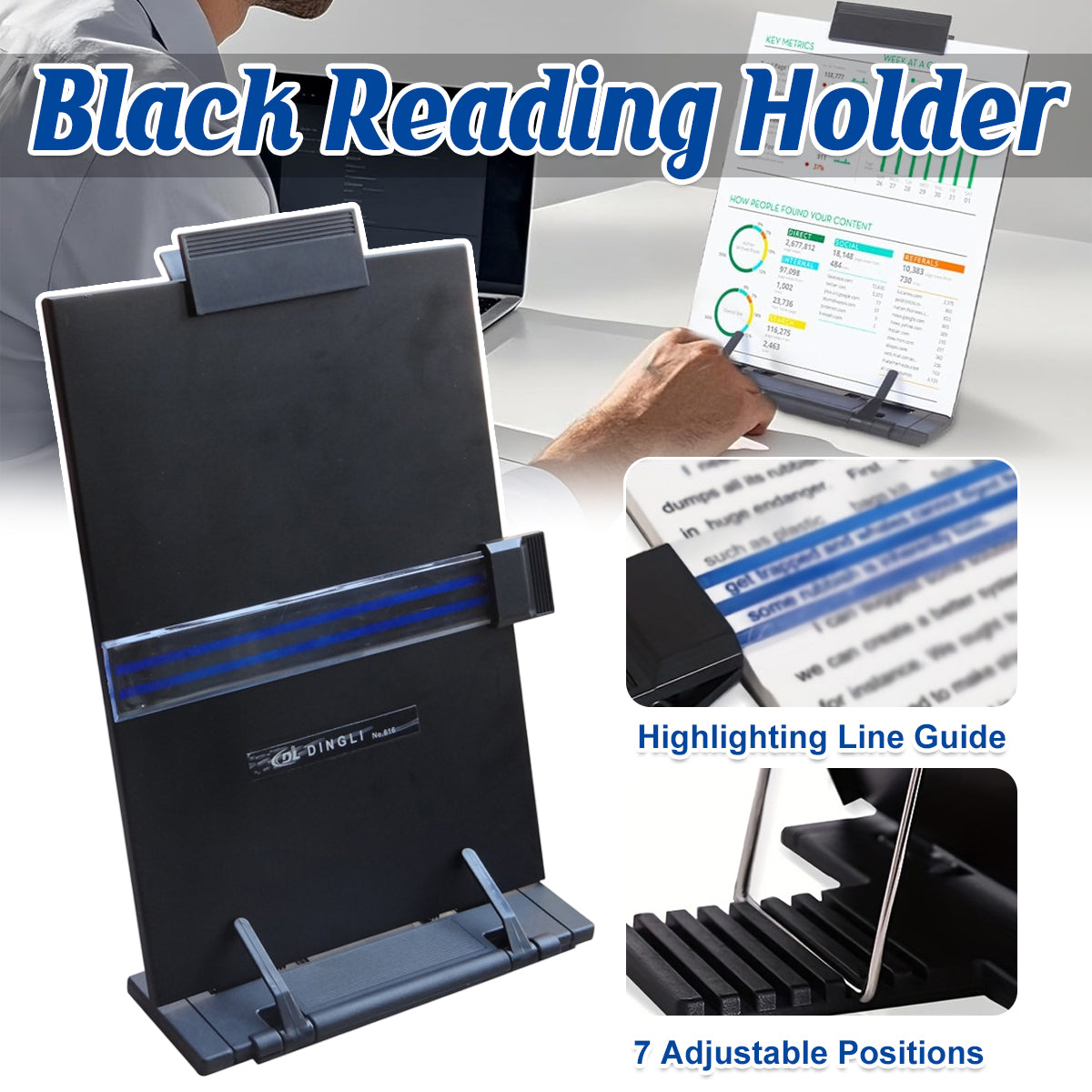 Adjustable Reading Holder Book Stand for Home Office Use
