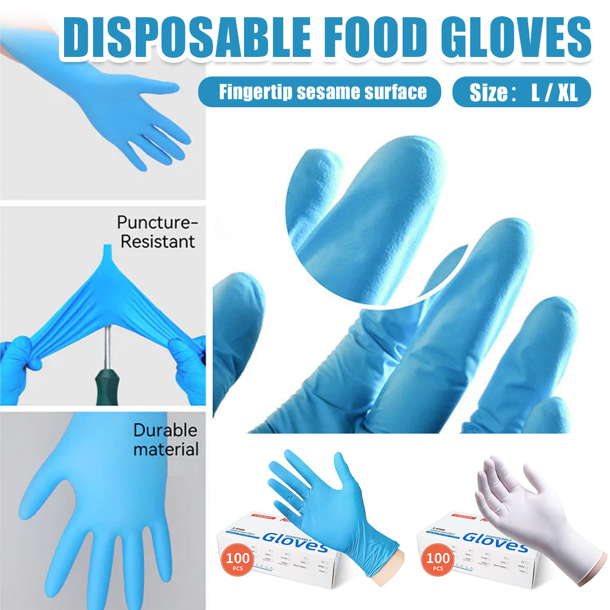 100pcs Disposable Food Grade Gloves for Catering