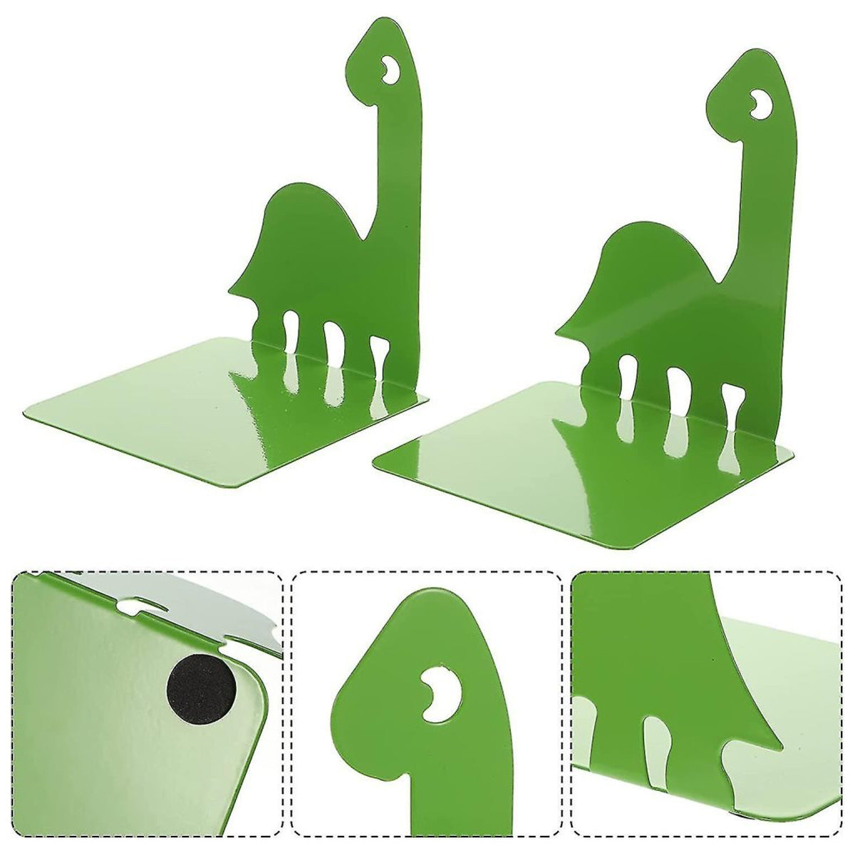1 Pair Cartoon Dinosaur Metal Bookends Decorative Desktop Book Holder