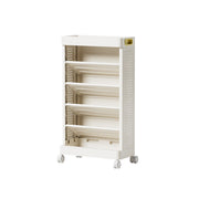 5-Tier Freestanding Mobile Storage Bookshelf Rolling