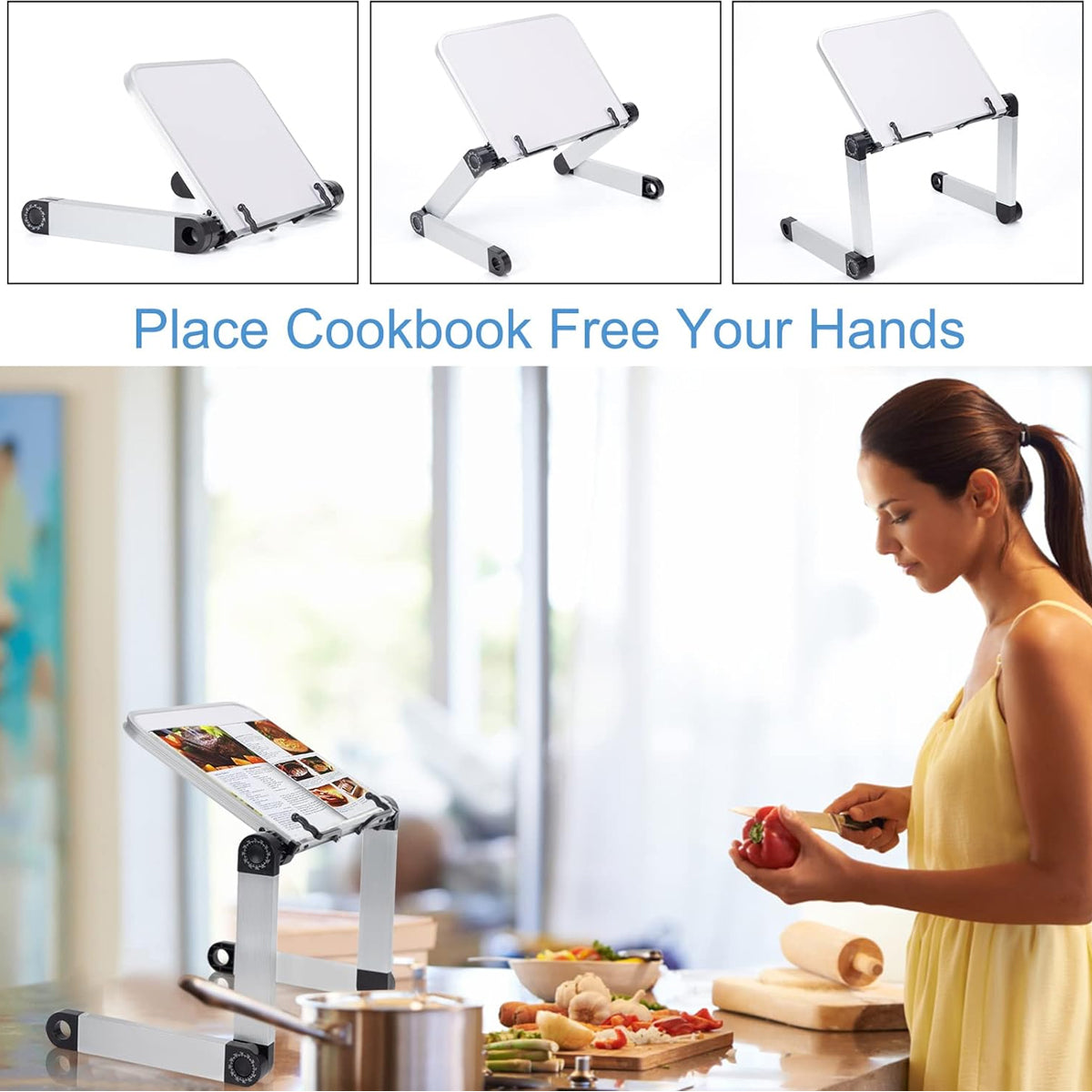 Adjustable Portable Reading Stand with Rotating Book Holder