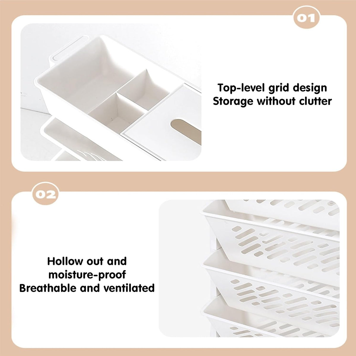 5 / 6 Tiers Rolling Bookshelf Storage Cart with Mobile Space Saving Design