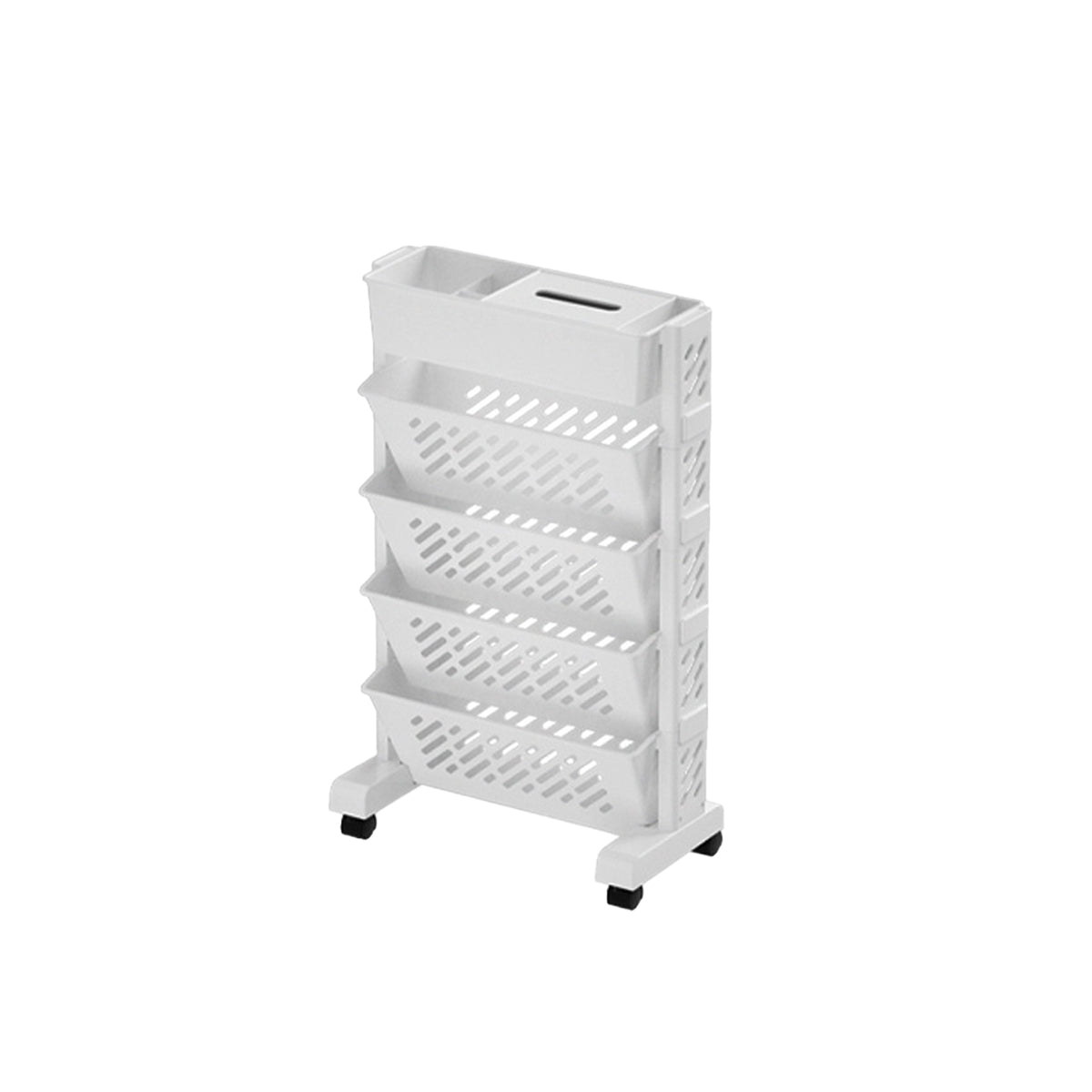 5 / 6 Tiers Rolling Bookshelf Storage Cart with Mobile Space Saving Design