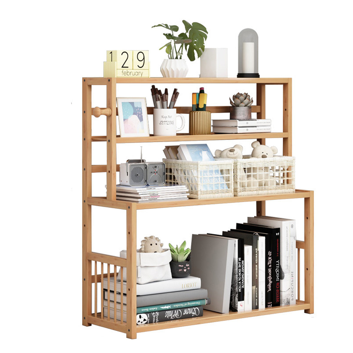 3-Tier Bamboo Bookshelf for Desktop Storage