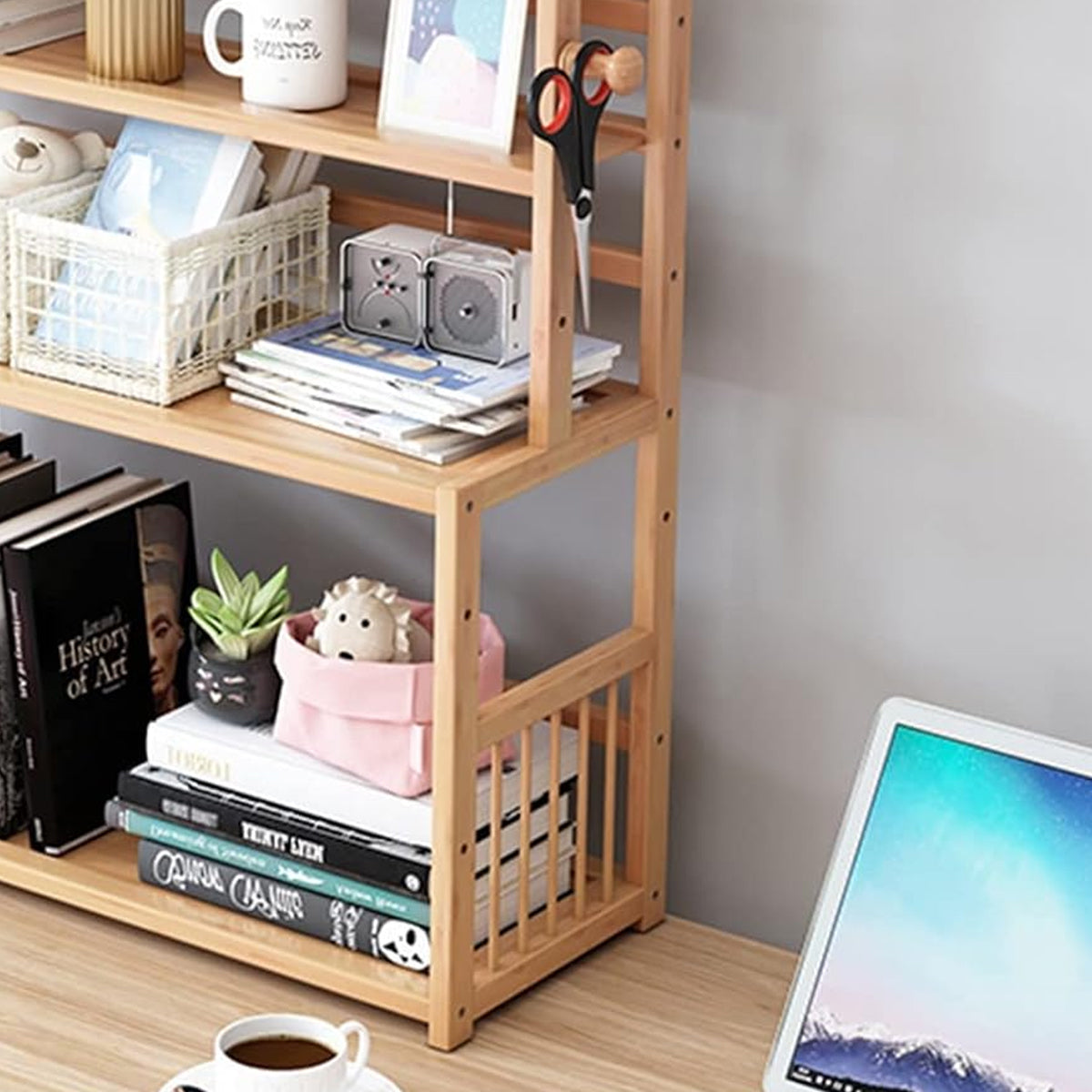 3-Tier Bamboo Bookshelf for Desktop Storage