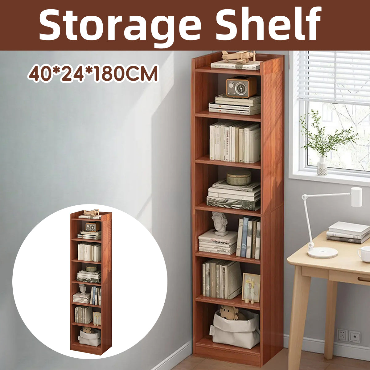 7 Tier Floor Standing Storage Shelf for Home Office Organization