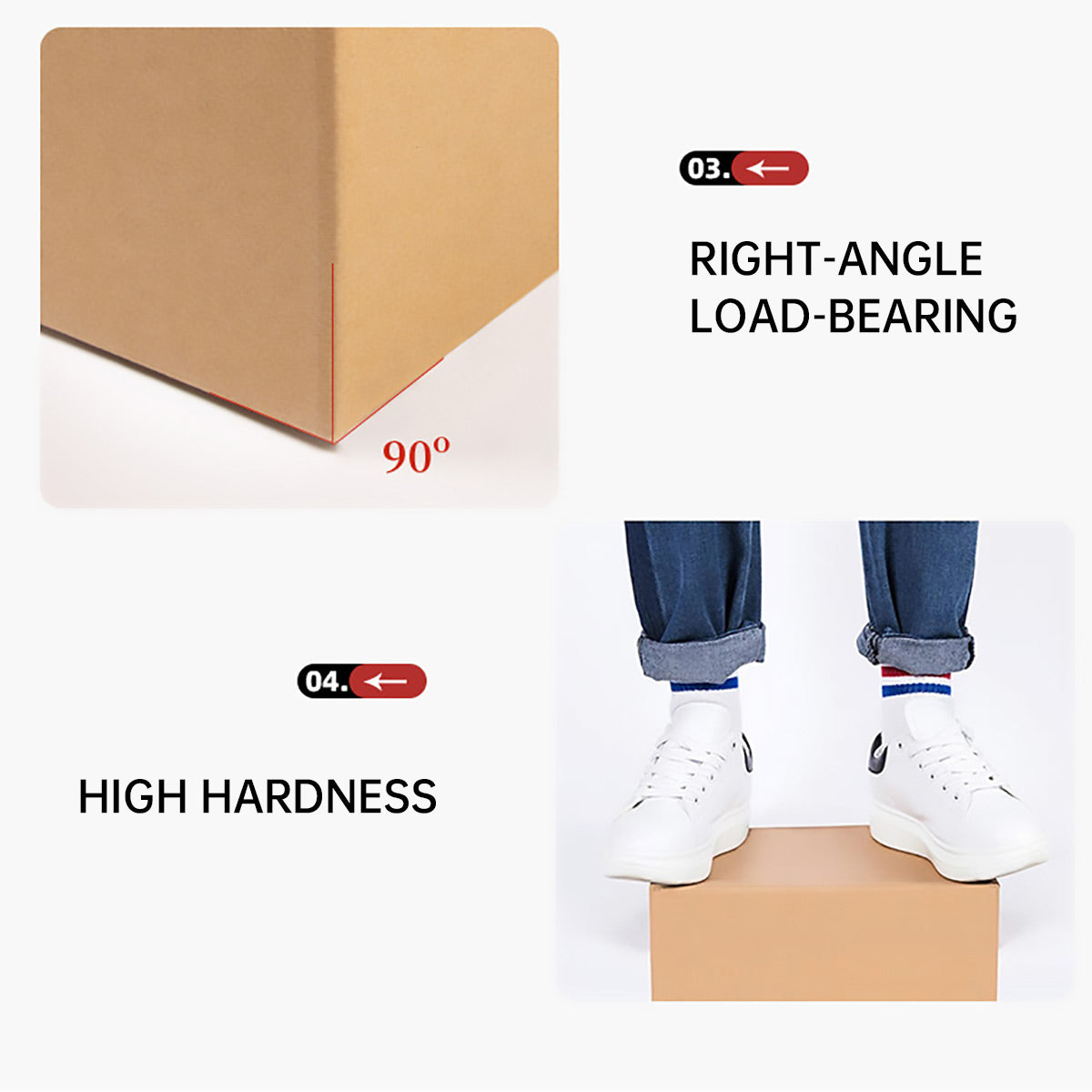 50 Pcs Long Strip Carton Flat Square Shipping Boxes