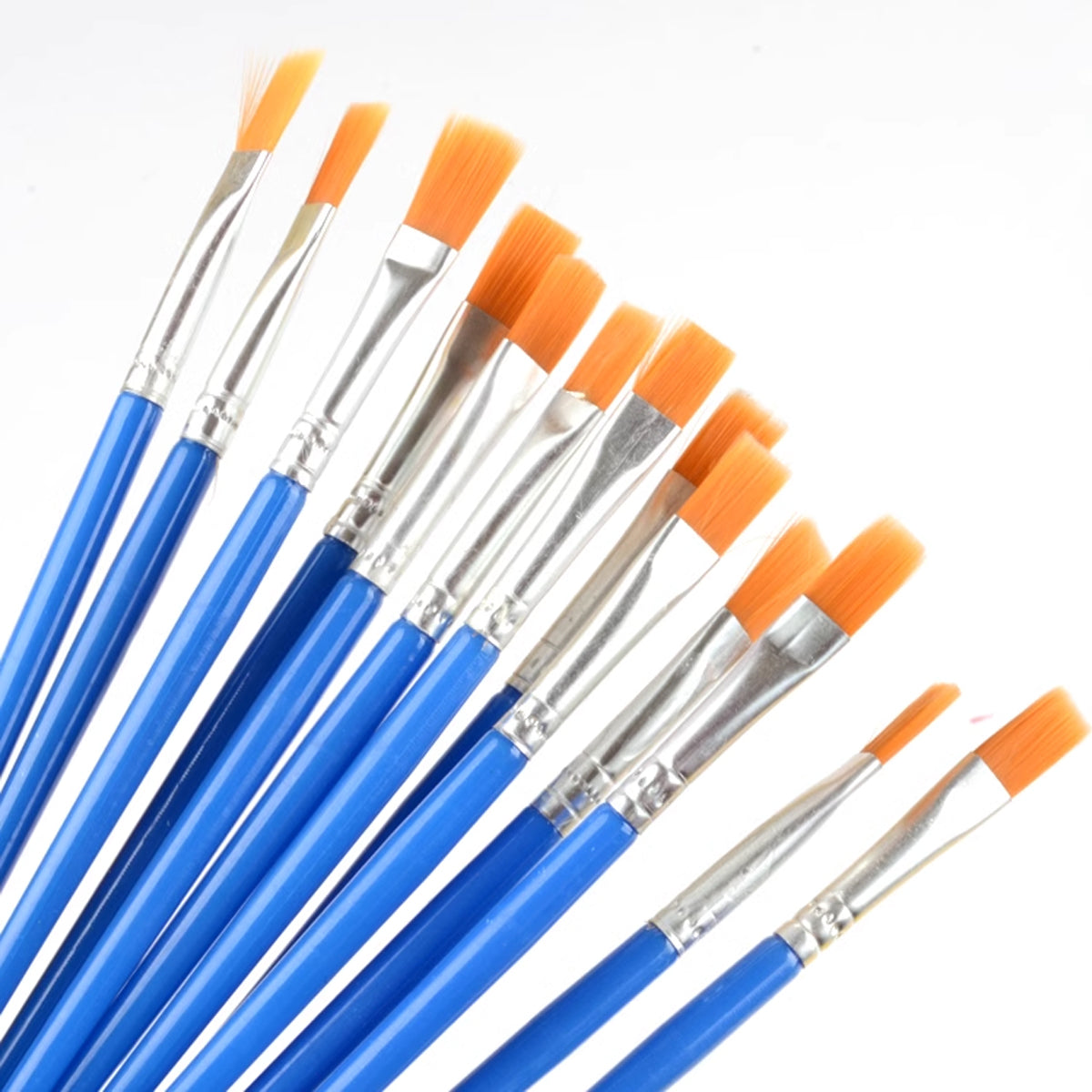 50/100 Pcs Plastic Flat Tip Hook Line Brushes for Kids DIY Ceramics & Watercolor Painting