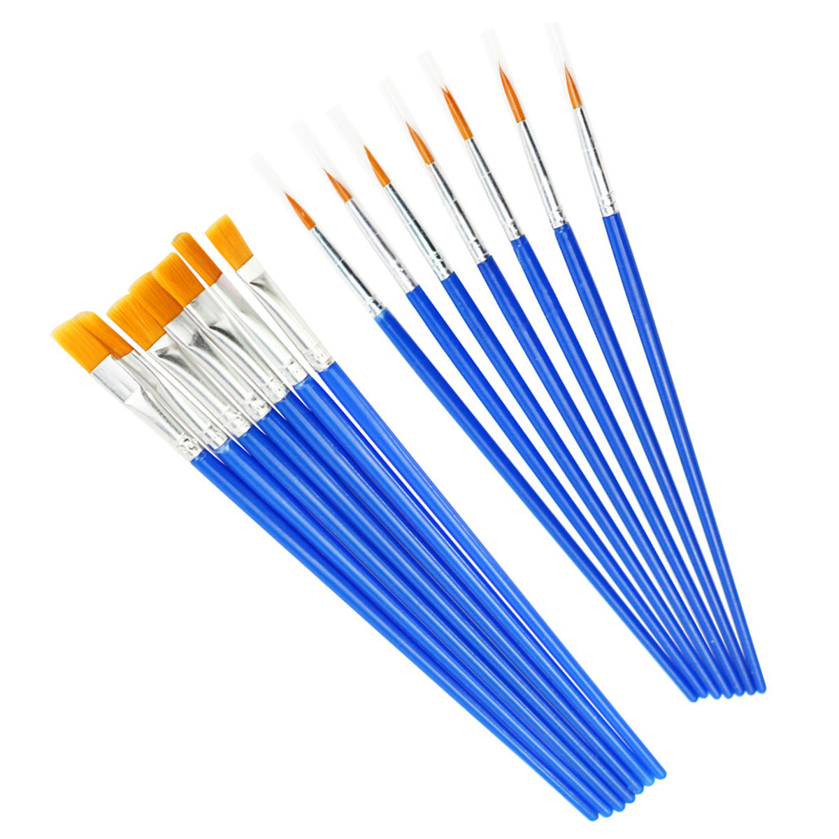 50/100 Pcs Plastic Flat Tip Hook Line Brushes for Kids DIY Ceramics & Watercolor Painting