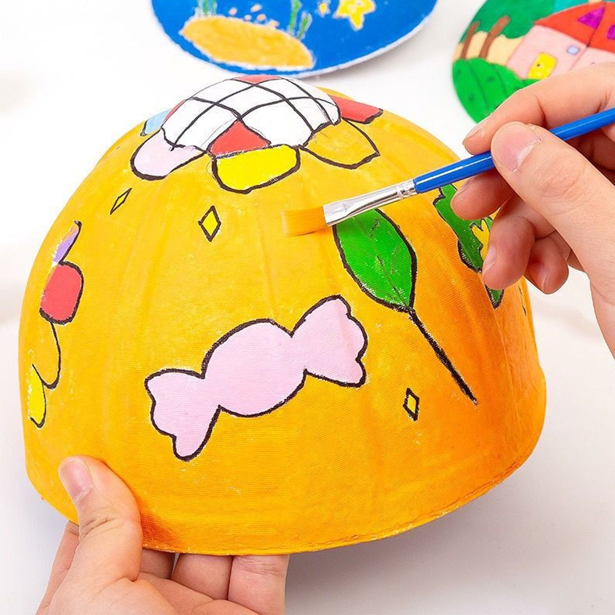 50/100 Pcs Plastic Flat Tip Hook Line Brushes for Kids DIY Ceramics & Watercolor Painting