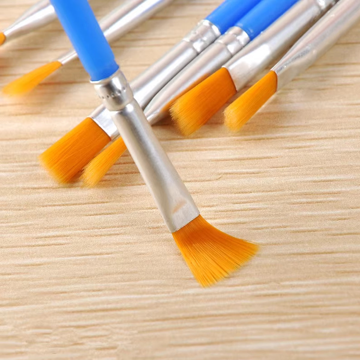 50/100 Pcs Plastic Flat Tip Hook Line Brushes for Kids DIY Ceramics & Watercolor Painting