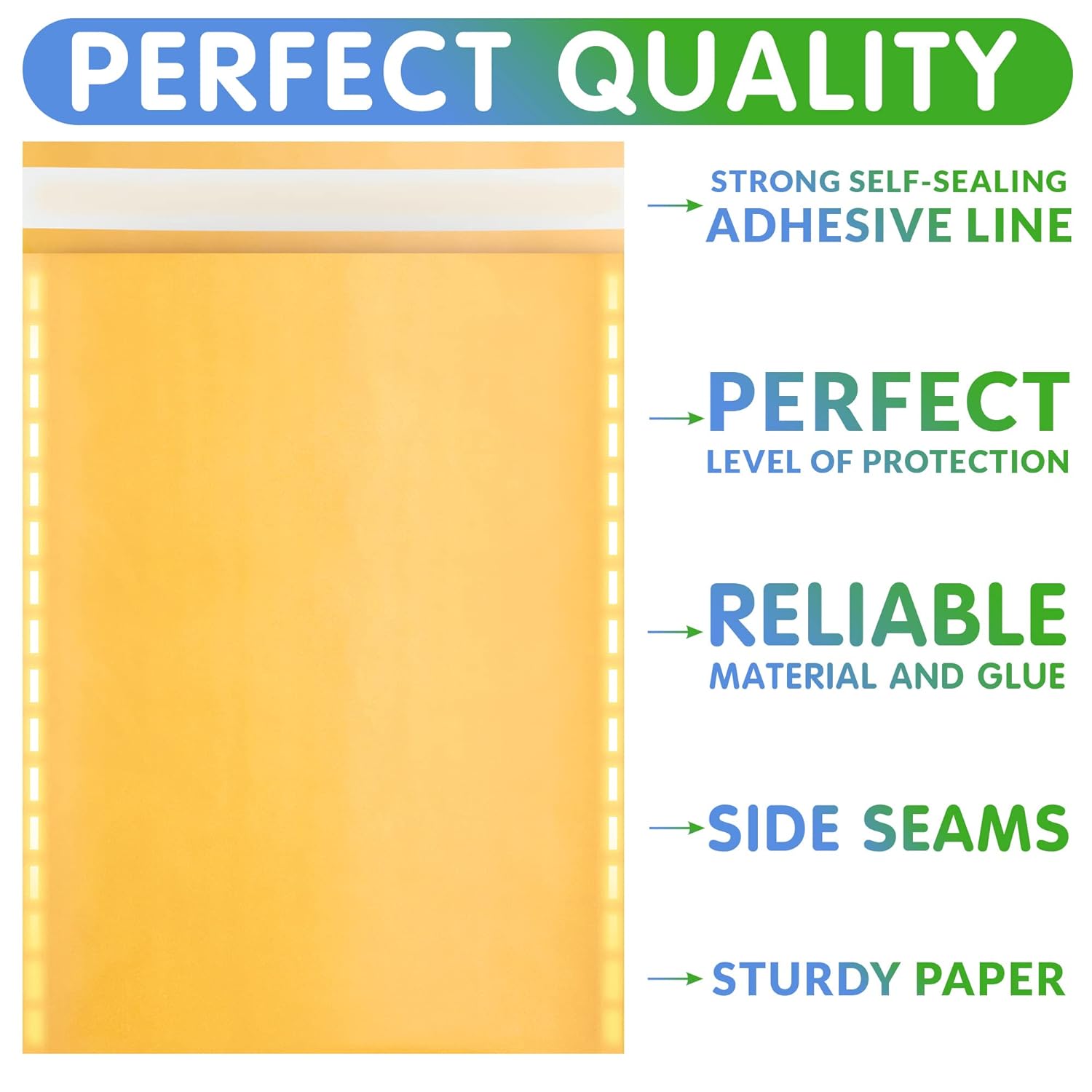 25 Pcs Bubble Mailer Envelopes Kraft Padded Yellow Bags