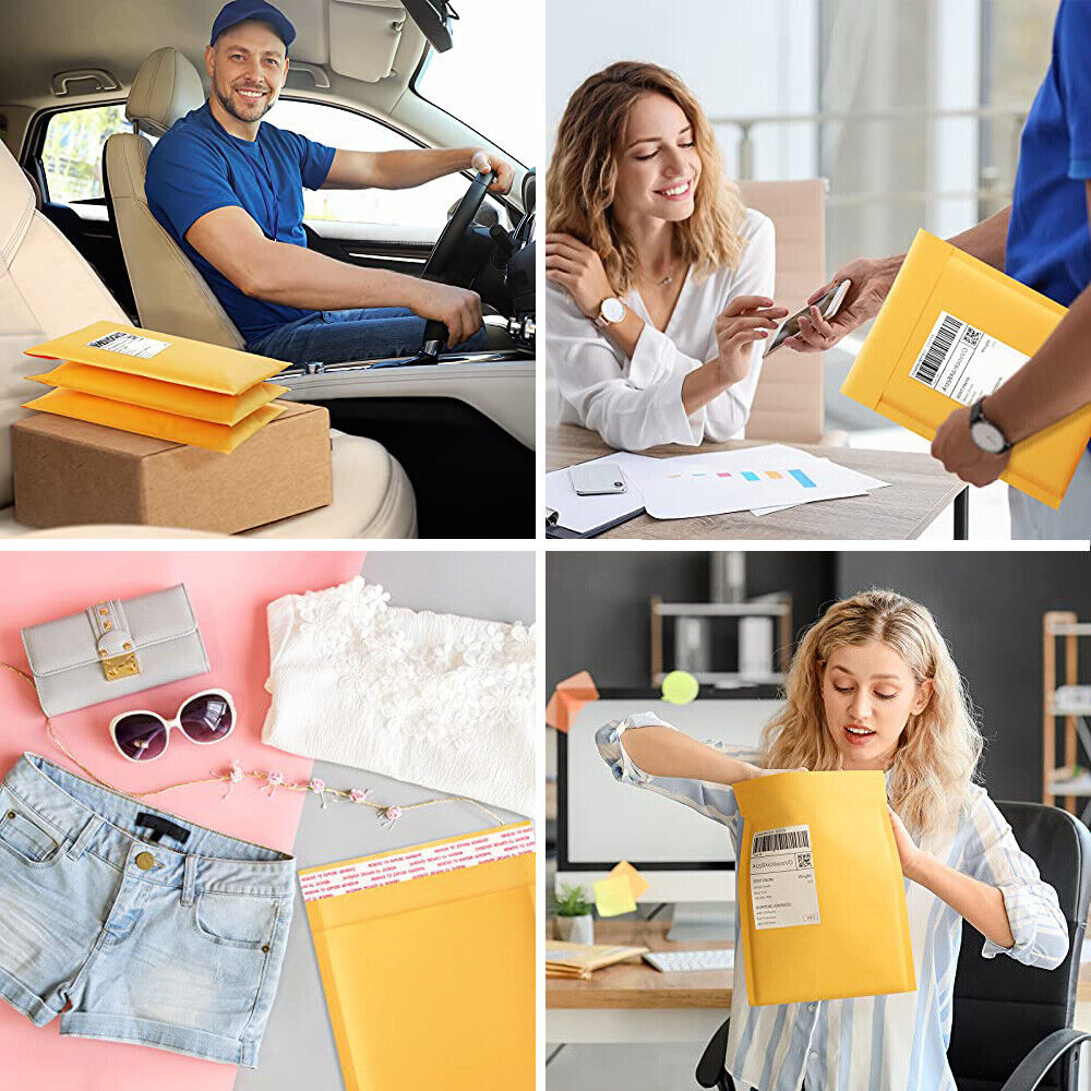 25 Pcs Bubble Mailer Envelopes Kraft Padded Yellow Bags