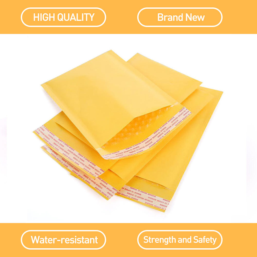 25 Pcs Bubble Mailer Envelopes Kraft Padded Yellow Bags