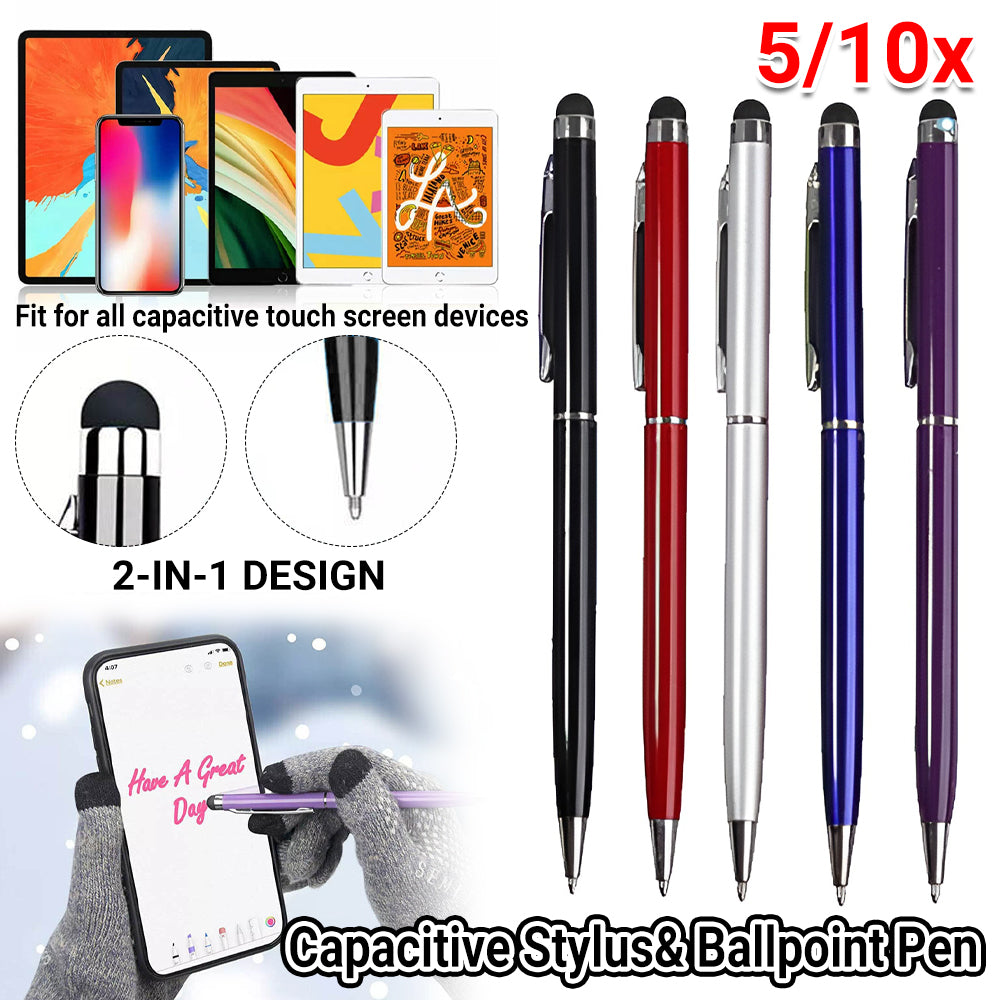 Capacitive Touch Screen Stylus Ball Pen 2-in-1