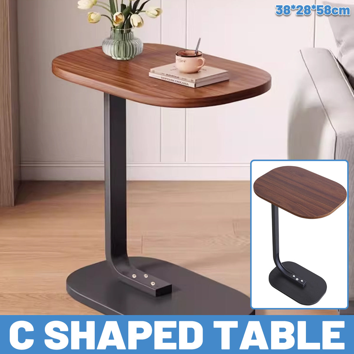 Small C-Shaped Side Table Sofa Bed Laptop Stand