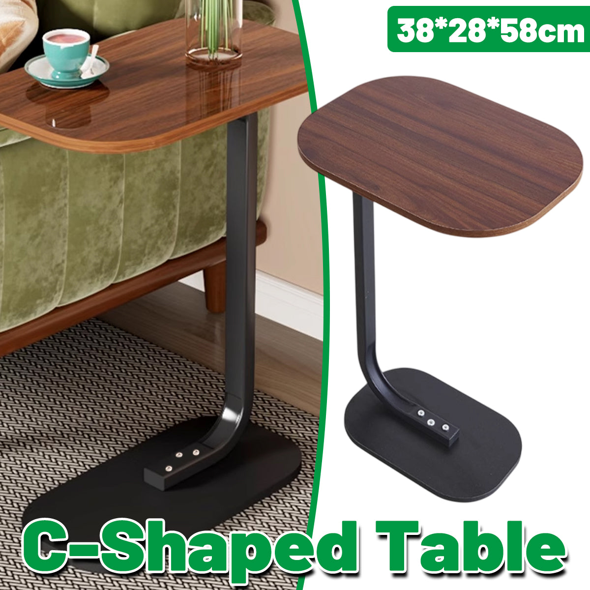 Small C-Shaped Side Table Sofa Bed Laptop Stand