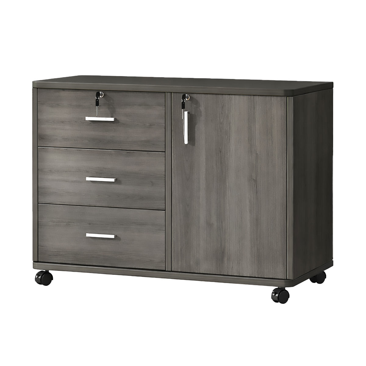 Large Lockable Wooden Office Filing Cabinet