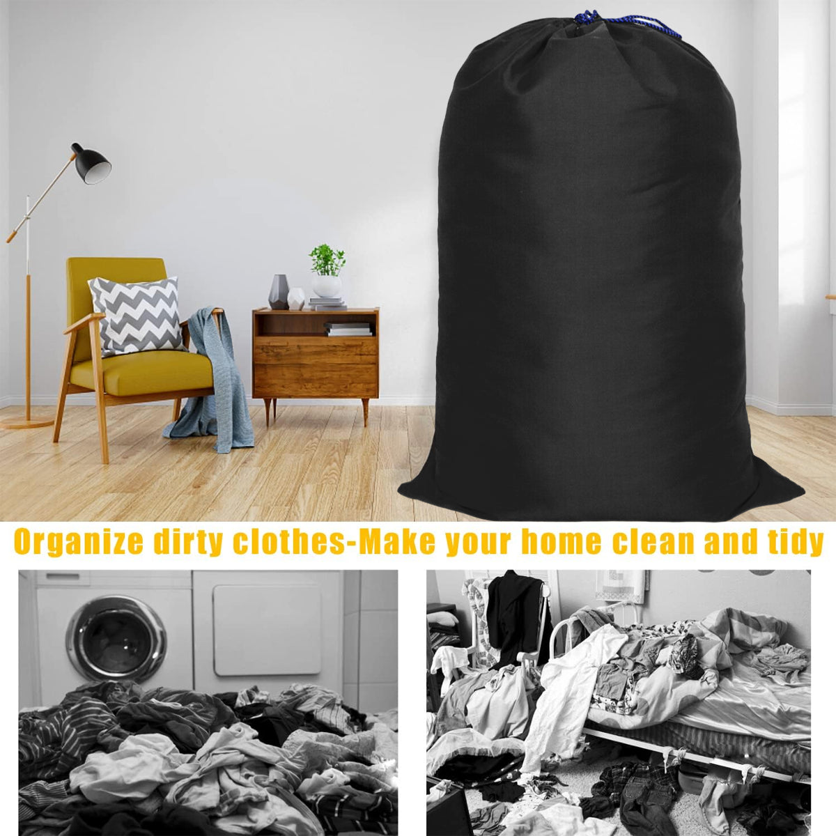 Canvas Drawstring Bag Large Storage Clothes Craft Army Green