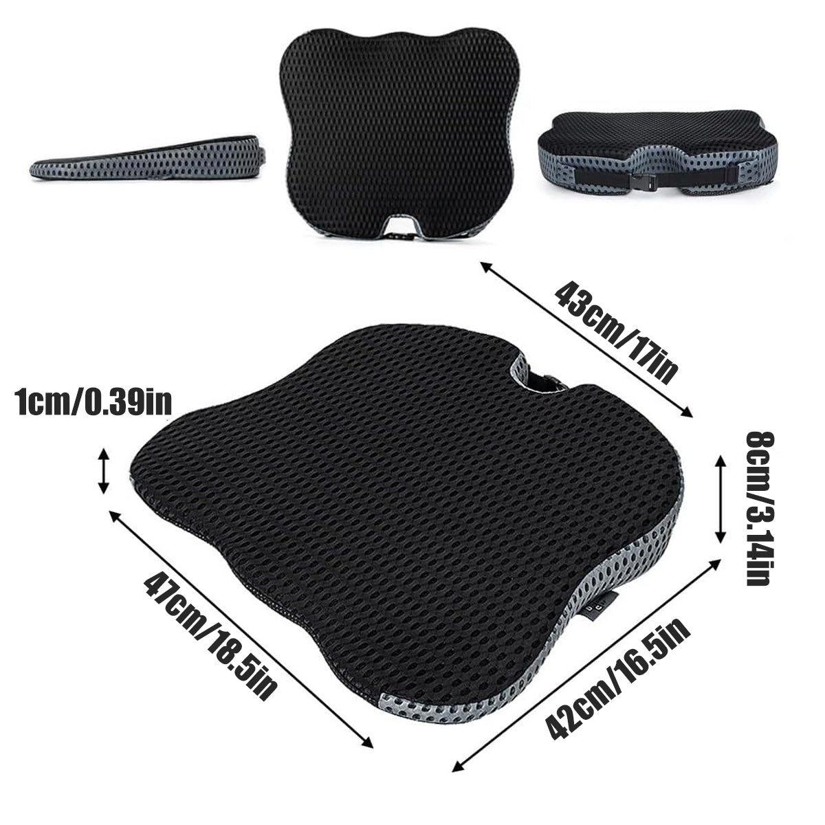 Memory Foam Seat Cushion with U-Shape Cut-Out