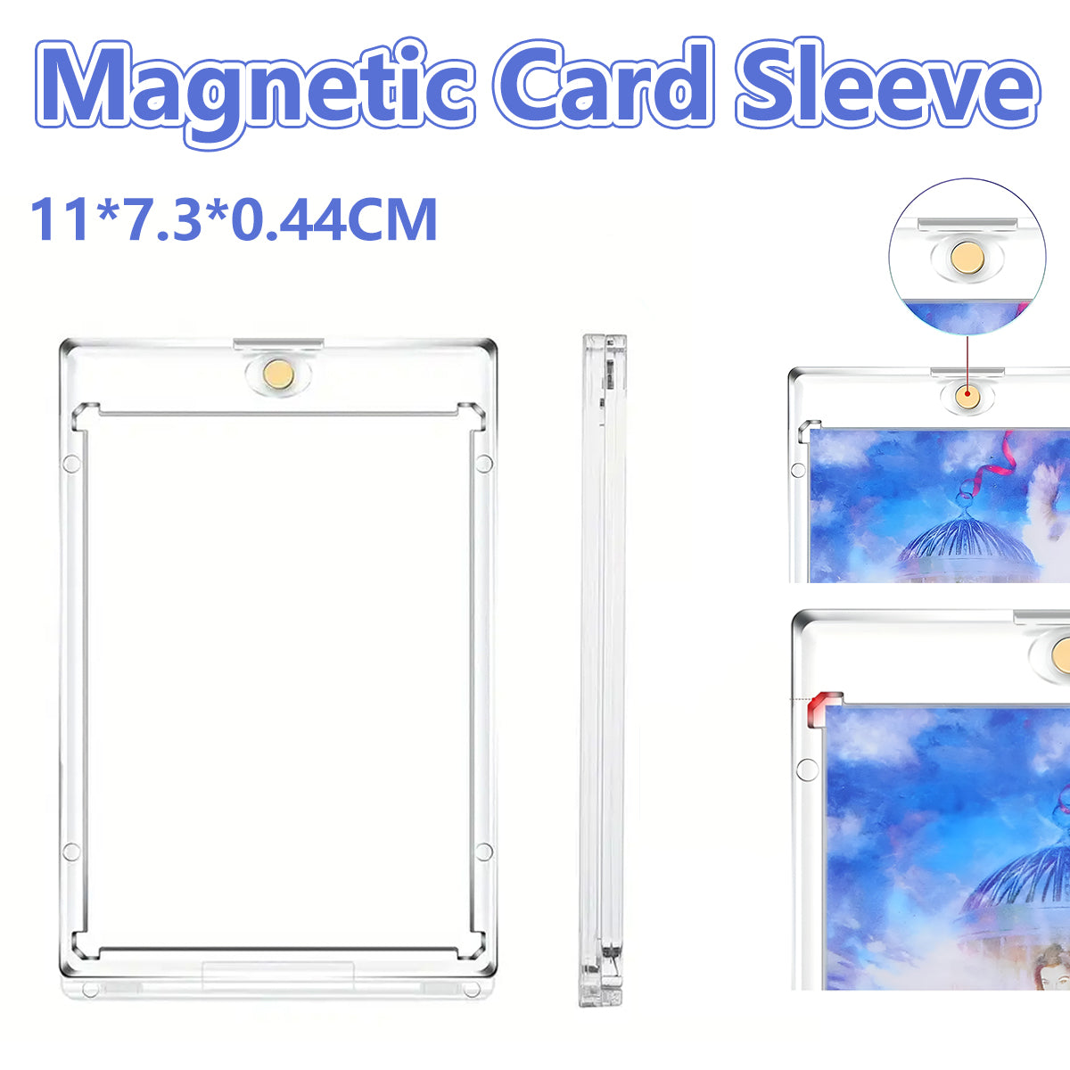 Magnetic Card Sleeve Protector Clear UV Acrylic Case for ID Bank Card Use
