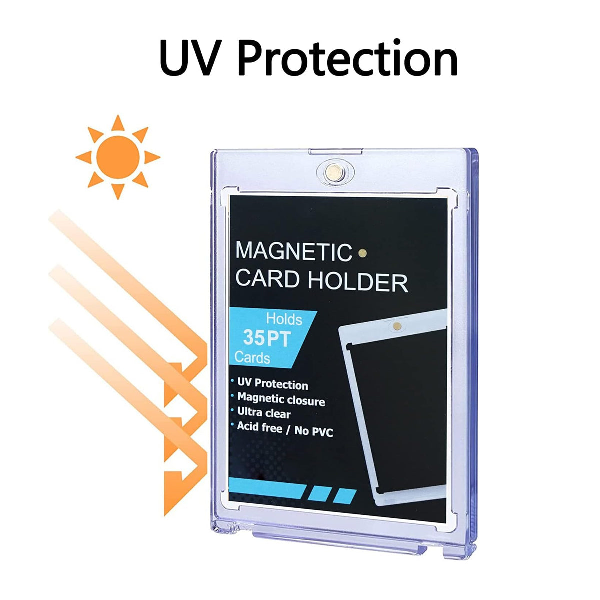 Magnetic Card Sleeve Protector Clear UV Acrylic Case for ID Bank Card Use