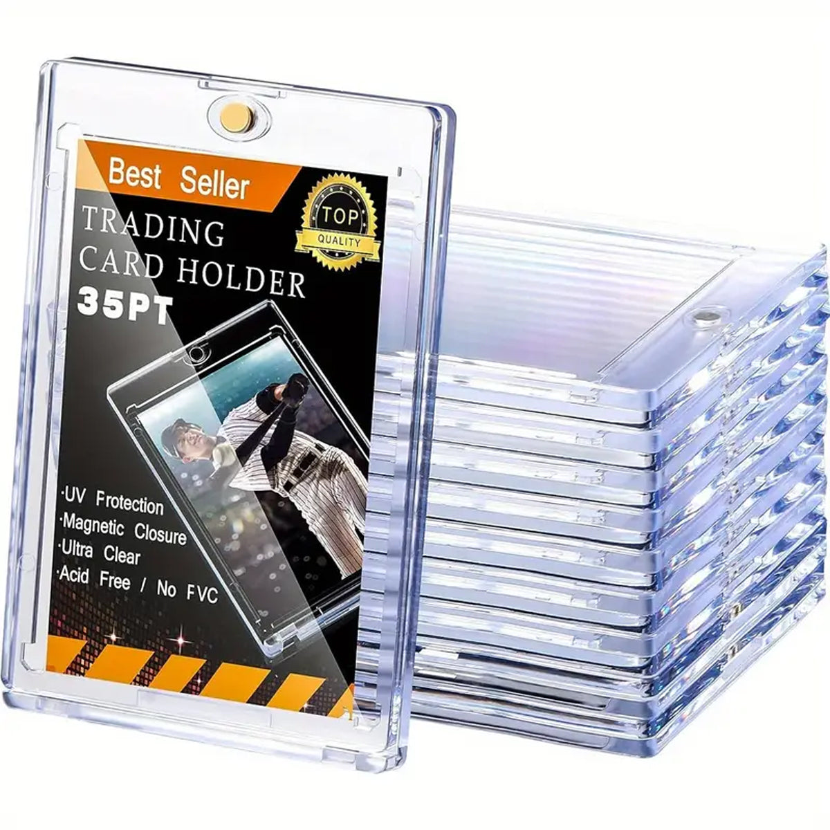 Magnetic Card Sleeve Protector Clear UV Acrylic Case for ID Bank Card Use