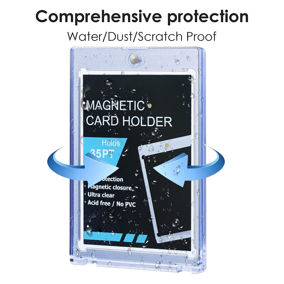 Magnetic Card Sleeve Protector Clear UV Acrylic Case for ID Bank Card Use