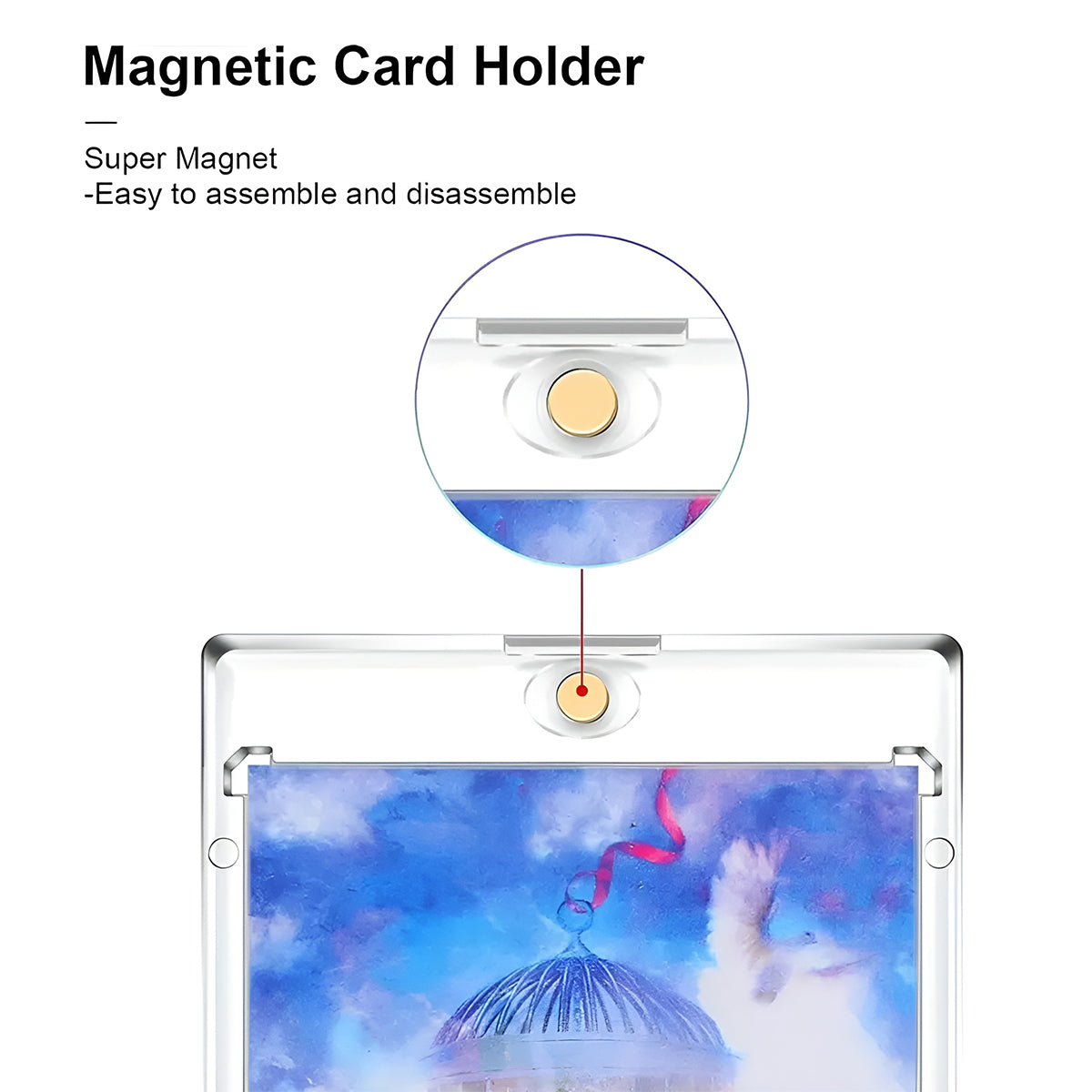 Magnetic Card Sleeve Protector Clear UV Acrylic Case for ID Bank Card Use