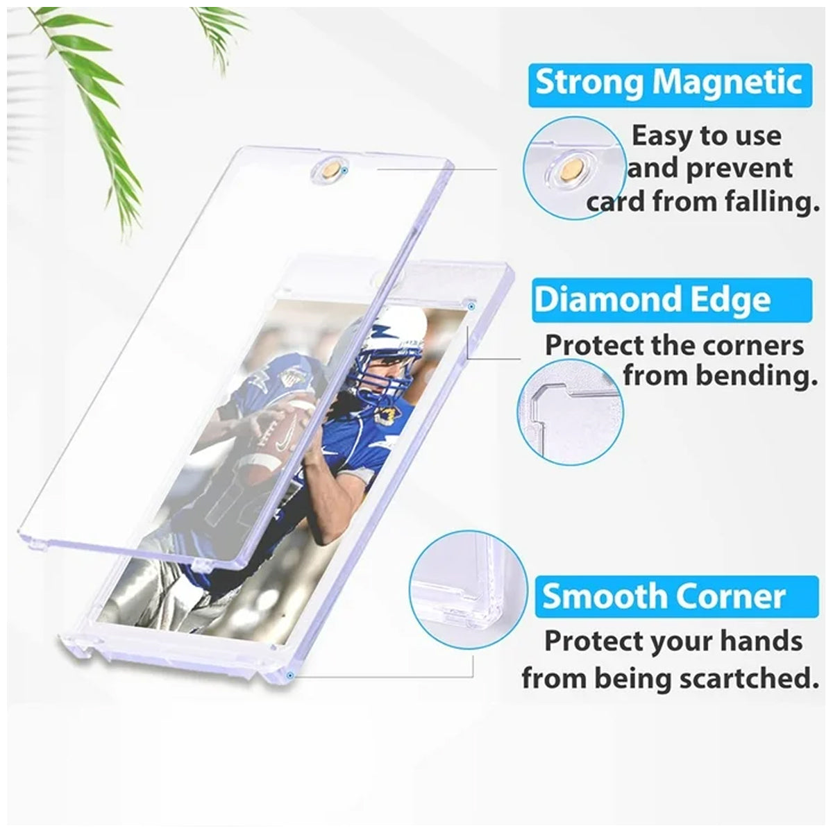 Magnetic Card Sleeve Protector Clear UV Acrylic Case for ID Bank Card Use