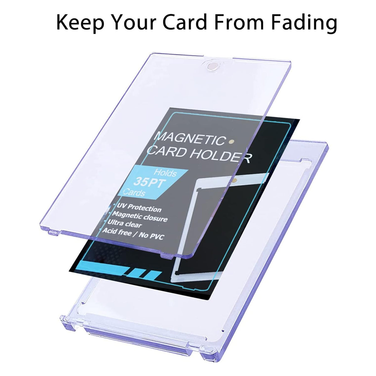 Magnetic Card Sleeve Protector Clear UV Acrylic Case for ID Bank Card Use