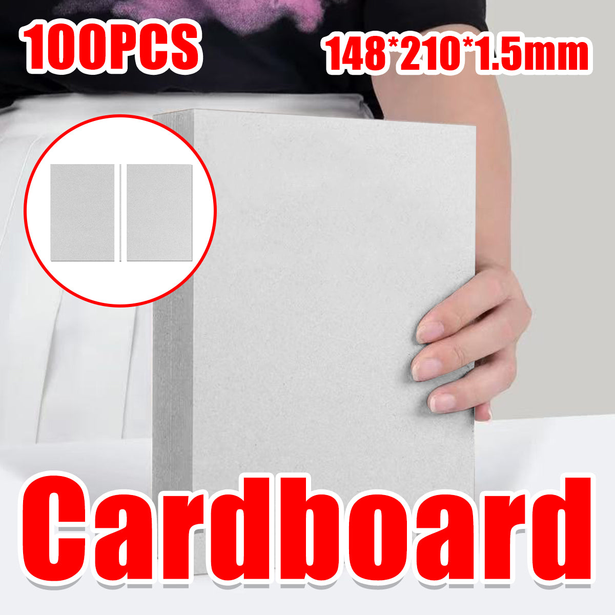 100pcs A5 Hard Cardboard Grey Board Printable Packaging
