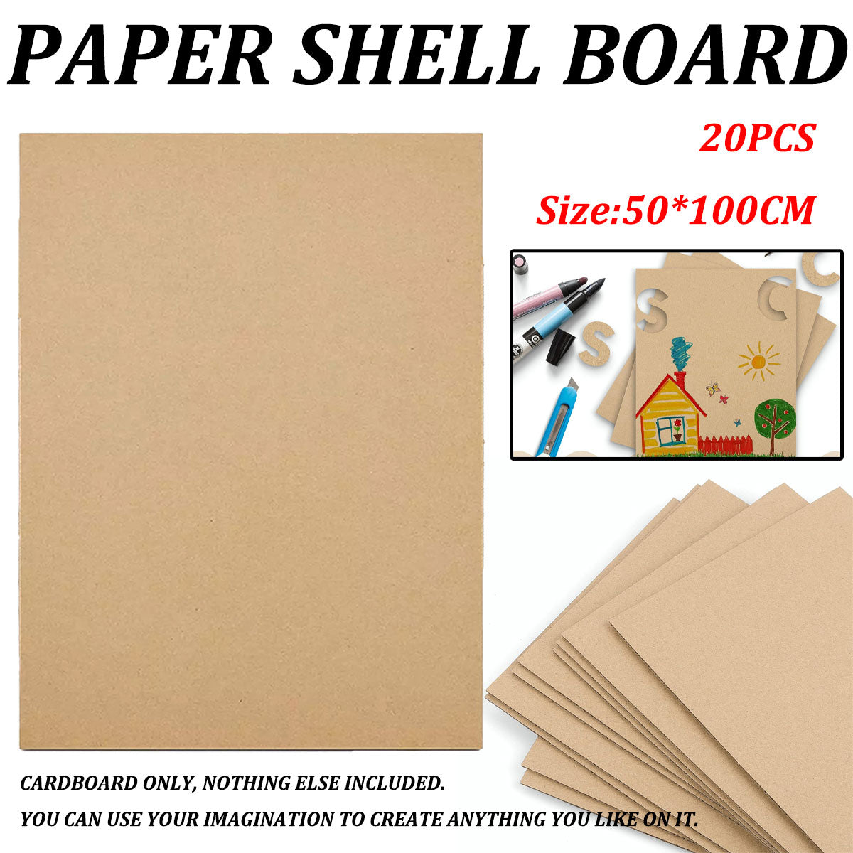 Corrugated Cardboard Sheets 20pcs 50x100cm