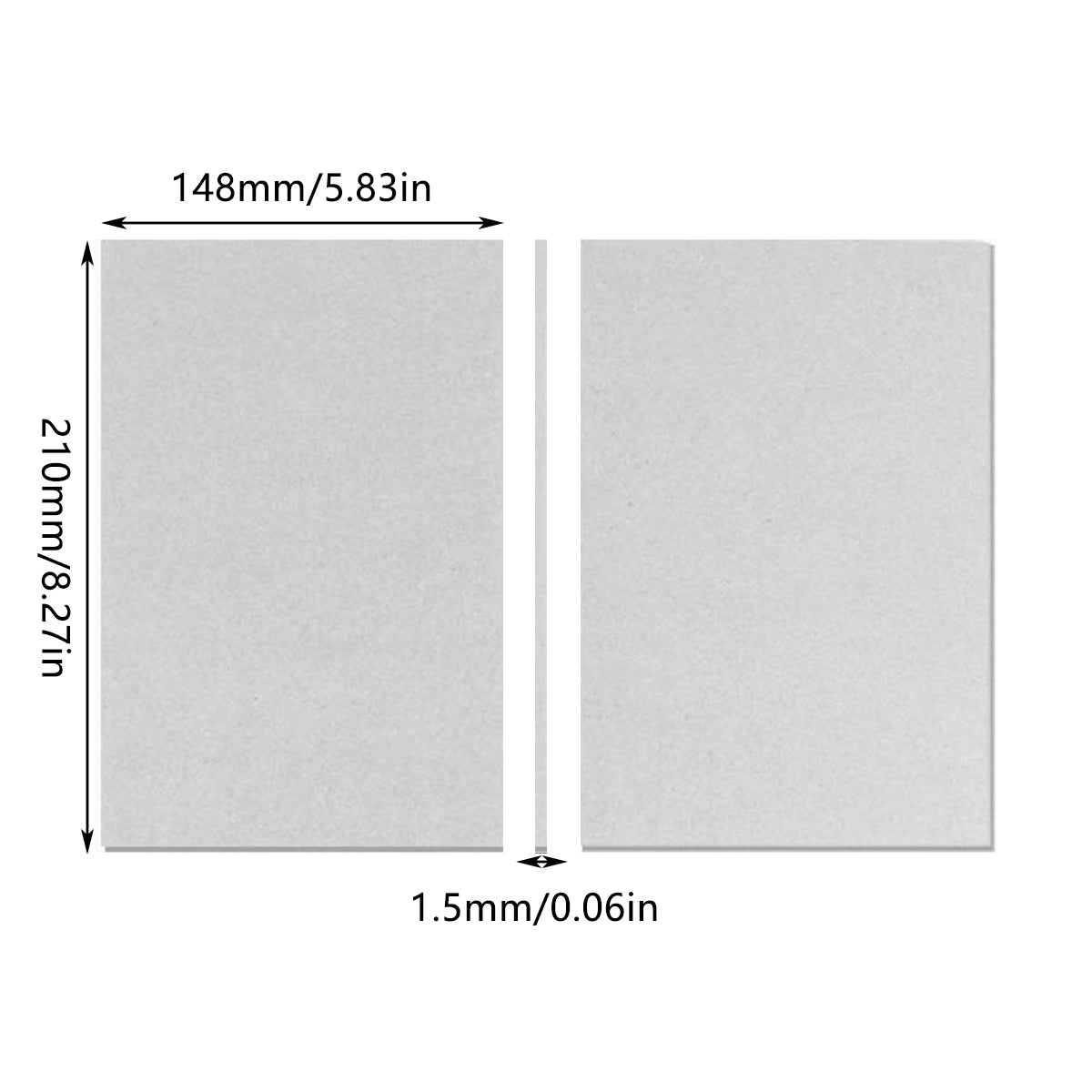 100pcs A5 Hard Cardboard Grey Board Printable Packaging