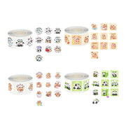 5 Rolls Kapibara Panda Seal Stickers Cartoon Round and Square