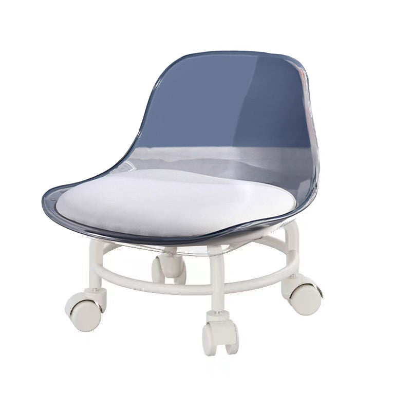 Rolling Stool with Acrylic Backrest and Wheels